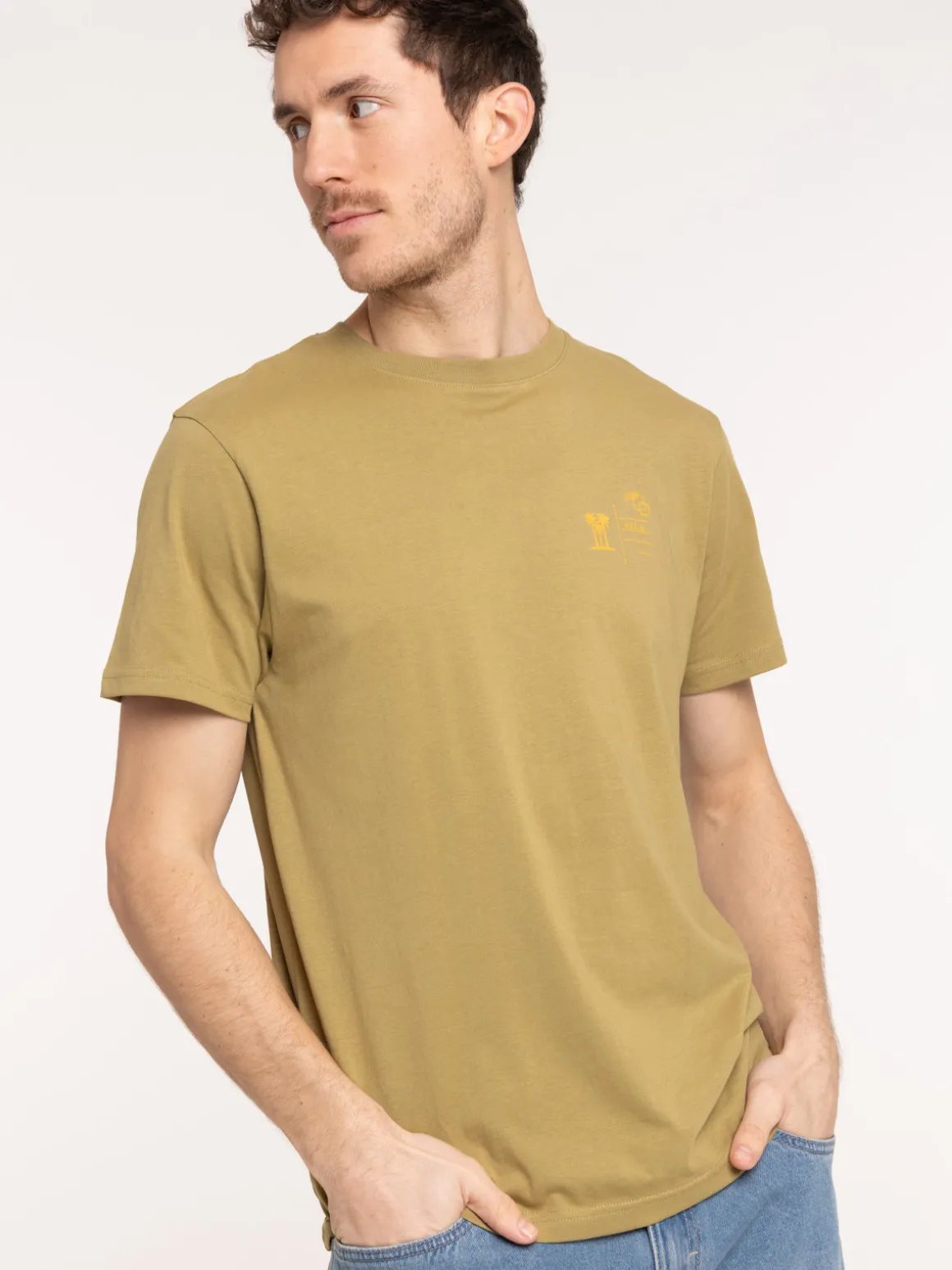 T-shirt col rond coloris vert boa homme