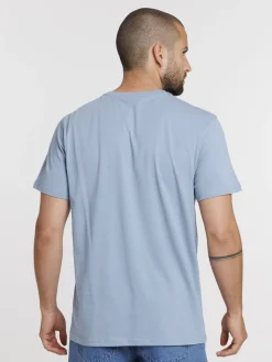 T-shirt col rond denim stone homme