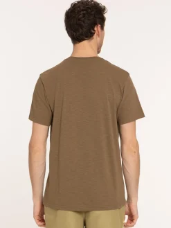 T-shirt col rond message brodé homme