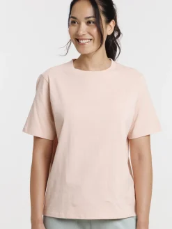 T-shirt col rond oversized rose femme