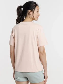 T-shirt col rond oversized rose femme