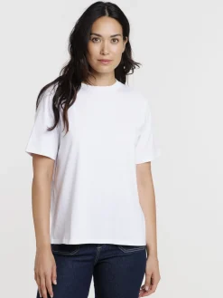 T-shirt col rond oversized blanc femme