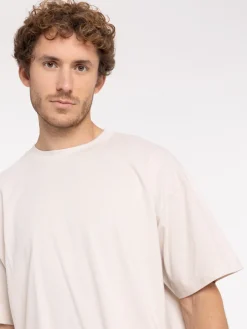 T-shirt col rond uni craie homme