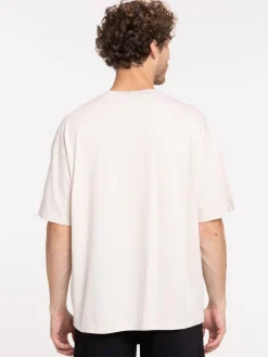 T-shirt col rond uni craie homme