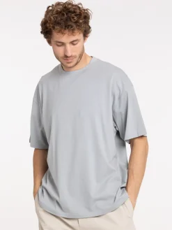 T-shirt col rond uni gris homme