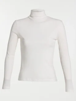 T-shirt col roulé écru femme