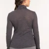T-shirt col roulé gris anthracite femme