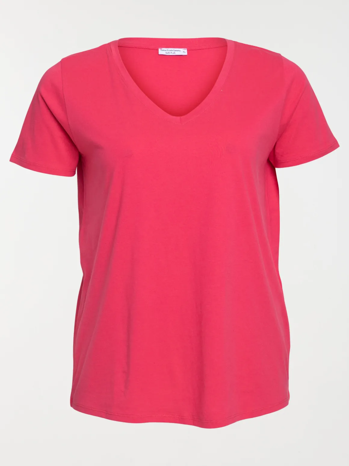T-shirt col V grande taille femme