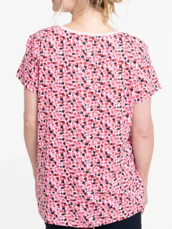 T-shirt col V imprimé femme