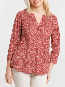 T-shirt col V imprimé femme