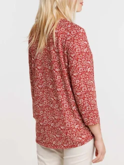 T-shirt col V imprimé femme