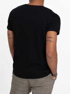 T-shirt col V noir homme