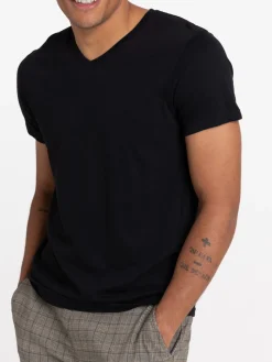 T-shirt col V noir homme
