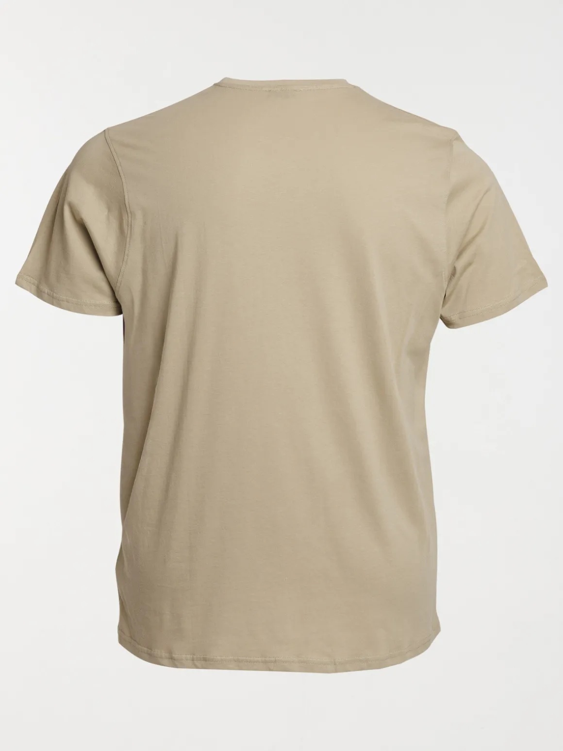 T-shirt col V taupe grande taille homme
