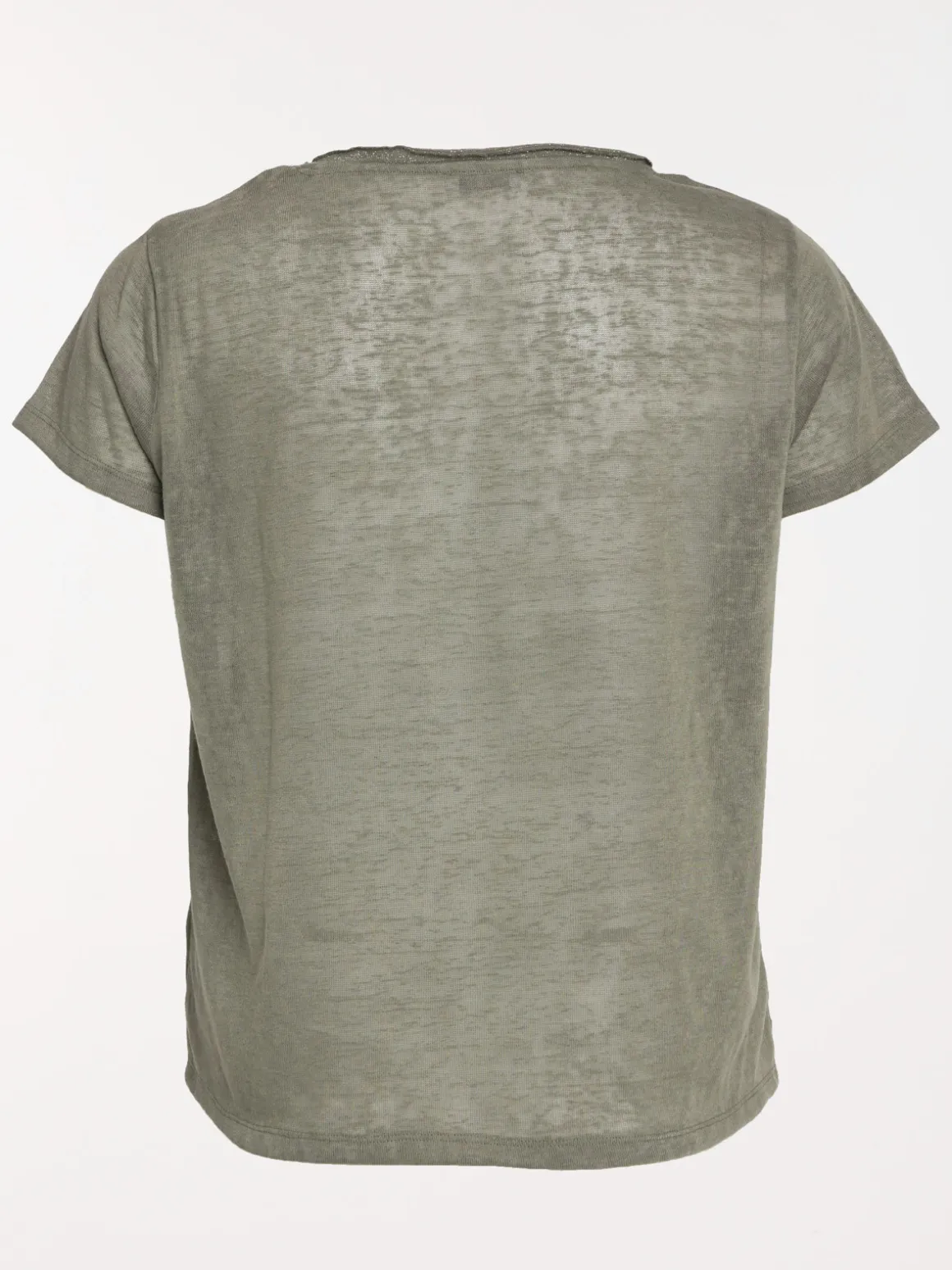 T-shirt col V vert grande taille femme
