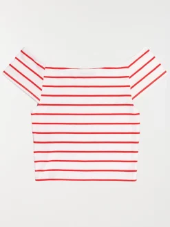 T-shirt court rayé fille (XXS-M)