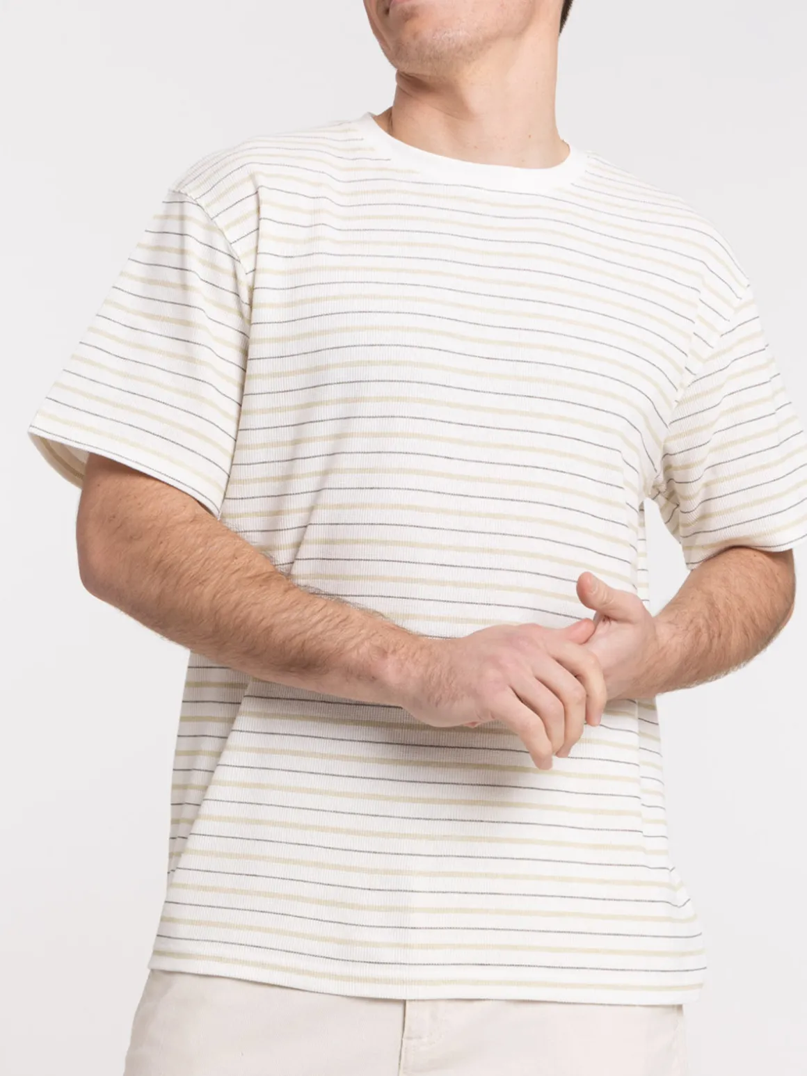 T-shirt écru col rond homme