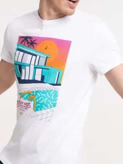 T-shirt écru Los Angeles homme