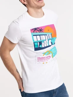 T-shirt écru Los Angeles homme