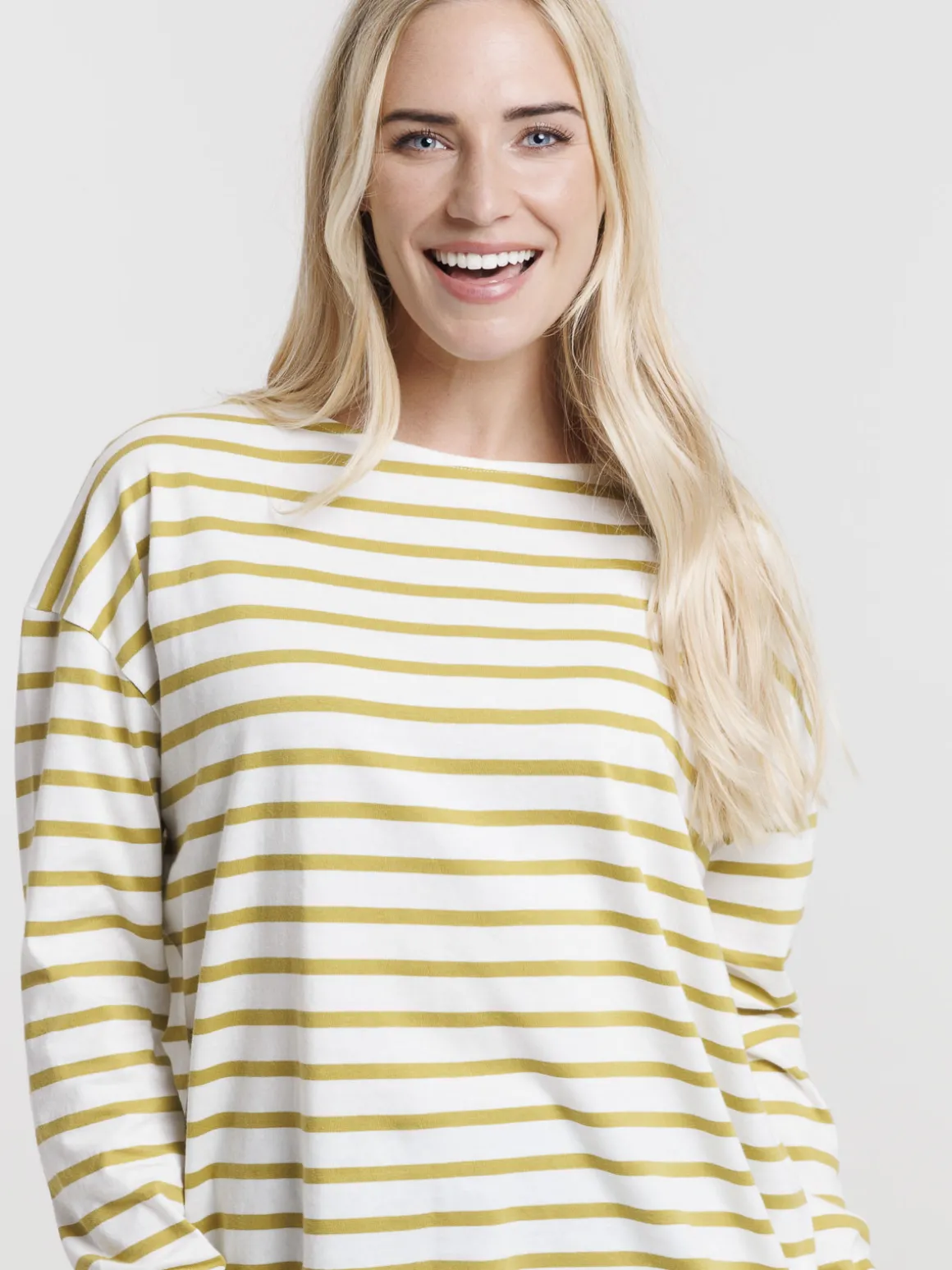 T-shirt écru rayé olivette femme