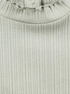 T-shirt côtelé col montant fille (3-36M)