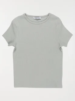 T-shirt côtelé col rond fille (XXS-M)