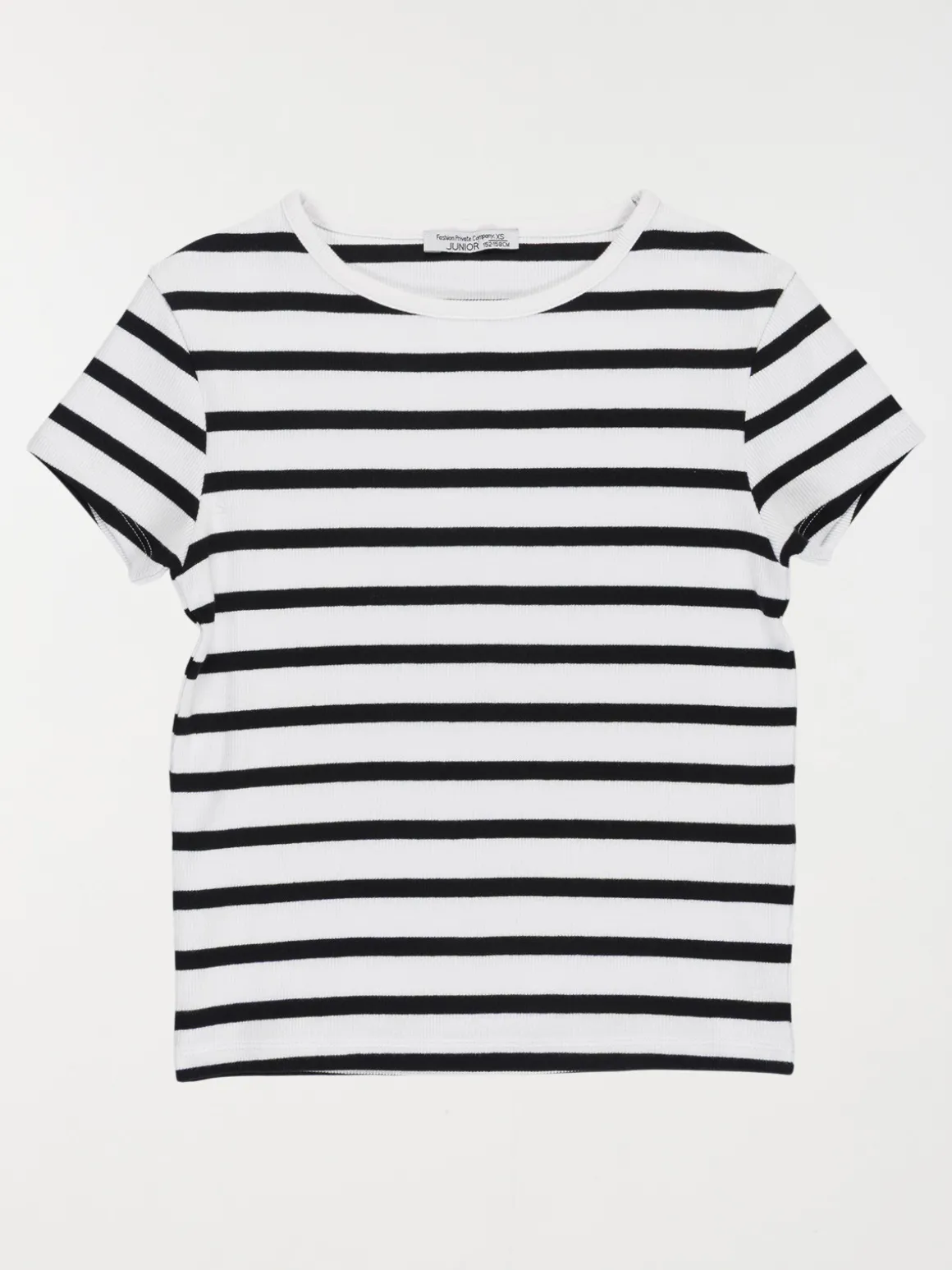T-shirt côtelé rayé fille (XXS-M)