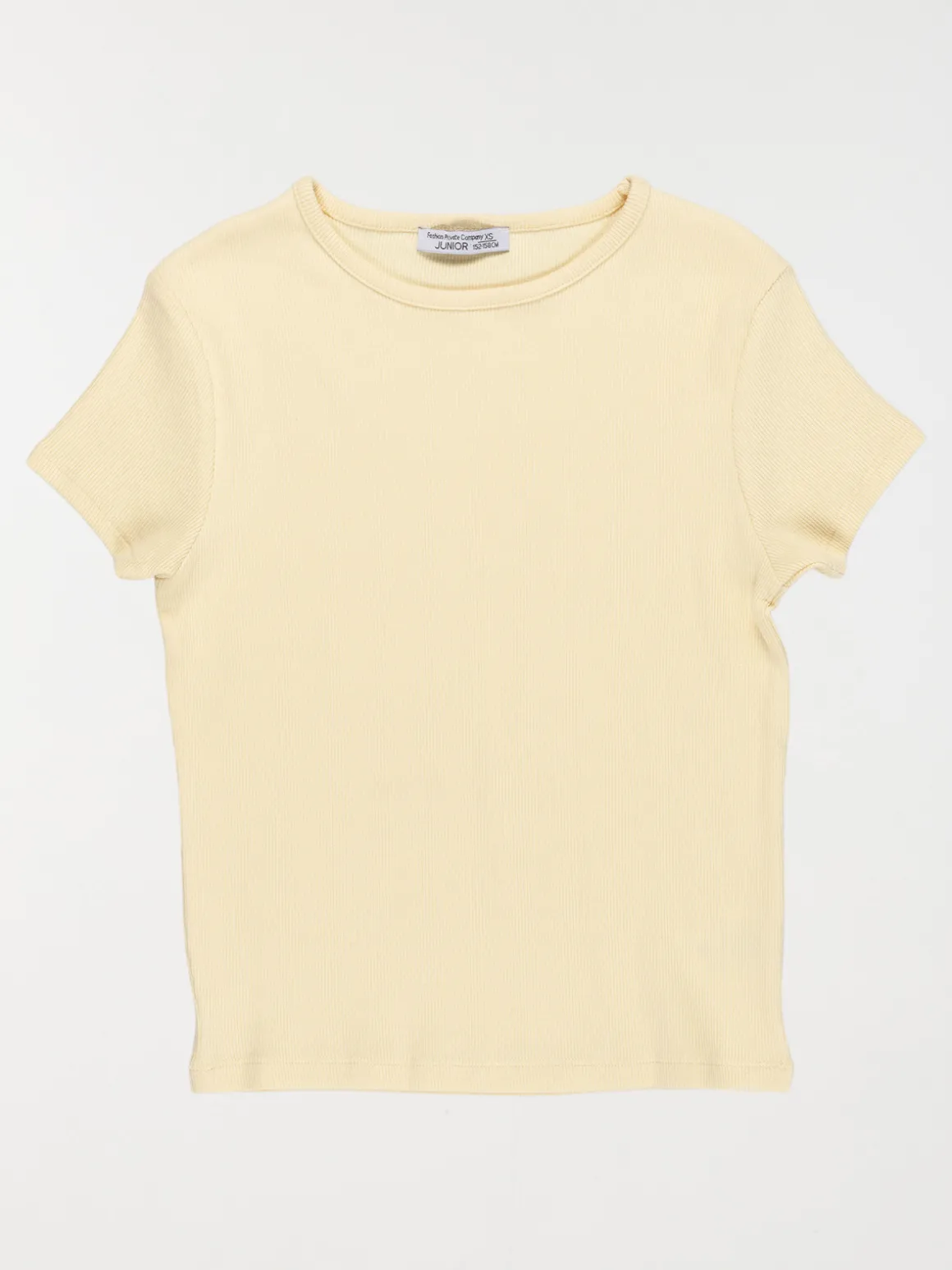 T-shirt côtelé vanille fille (XXS-M)