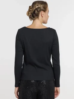 T-shirt découpe avec strass femme