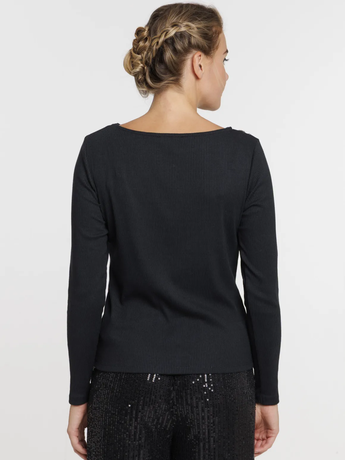 T-shirt découpe avec strass femme