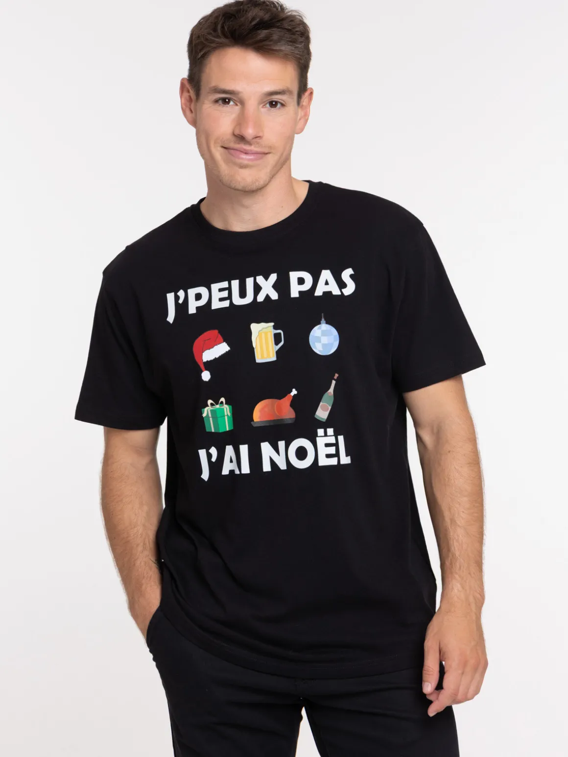 T-shirt de Noël noir homme