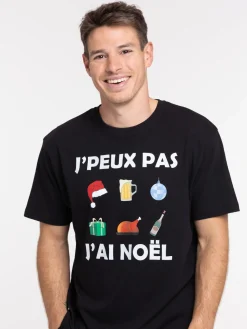 T-shirt de Noël noir homme