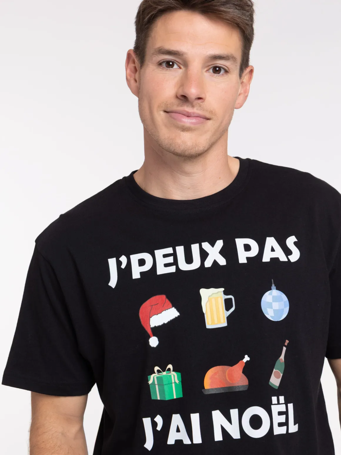 T-shirt de Noël noir homme