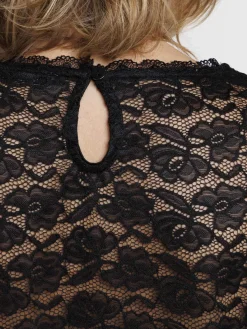 T-shirt dentelle noir femme