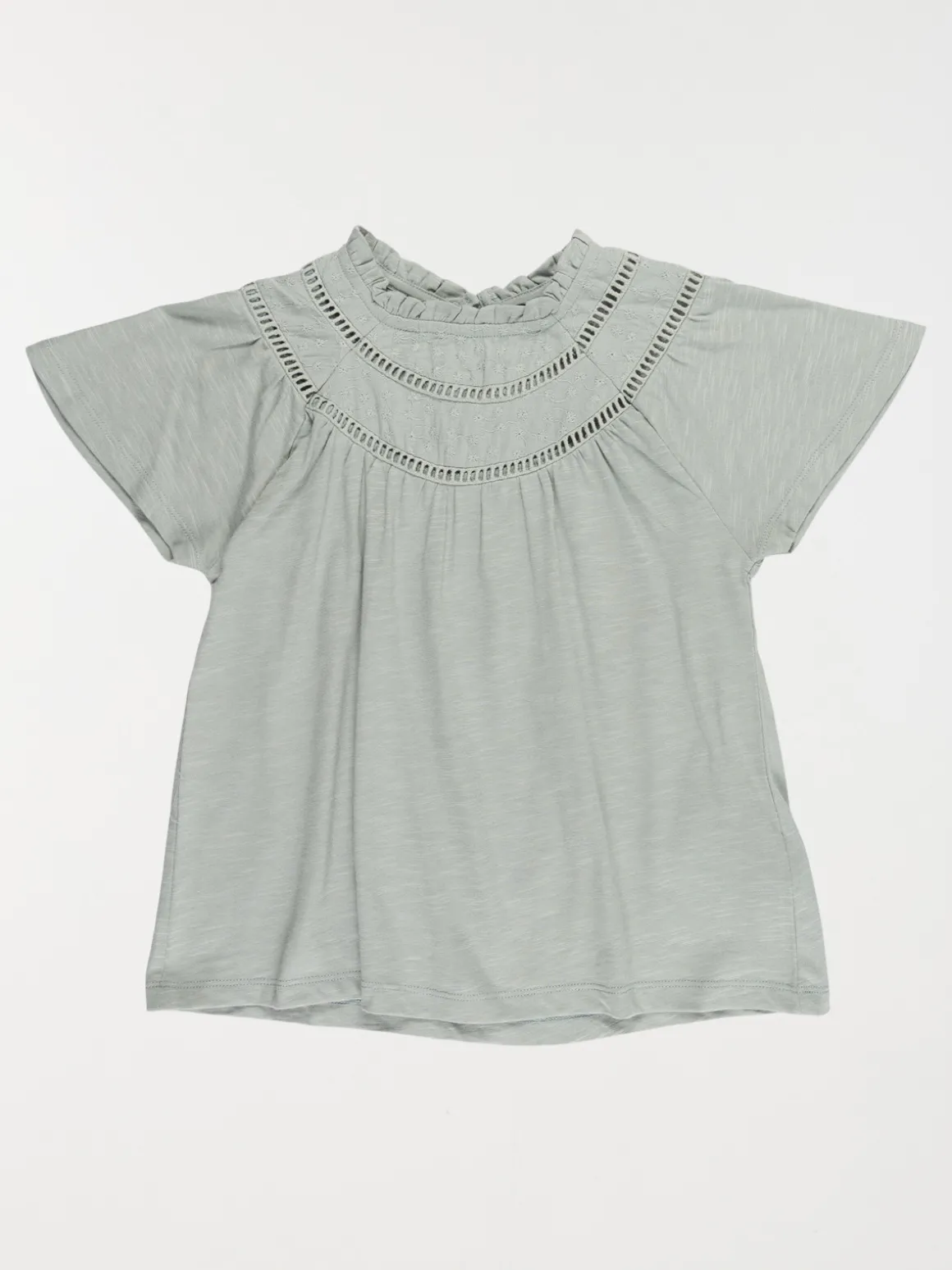 T-shirt fille broderie anglaise (3-12A)