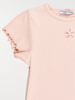 T-shirt fleur ajourée fille (3-12A)