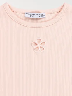 T-shirt fleur ajourée fille (3-12A)
