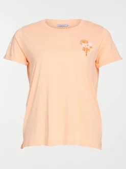 T-shirt fleur brodée femme grande taille