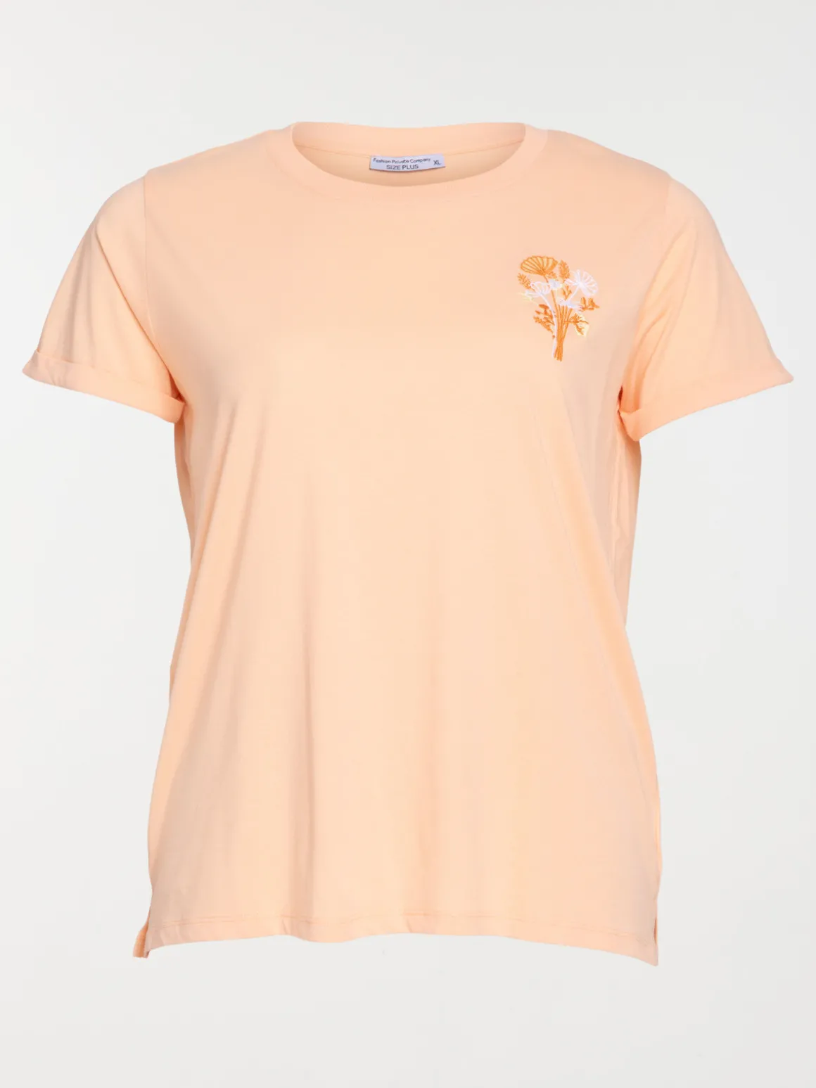 T-shirt fleur brodée femme grande taille
