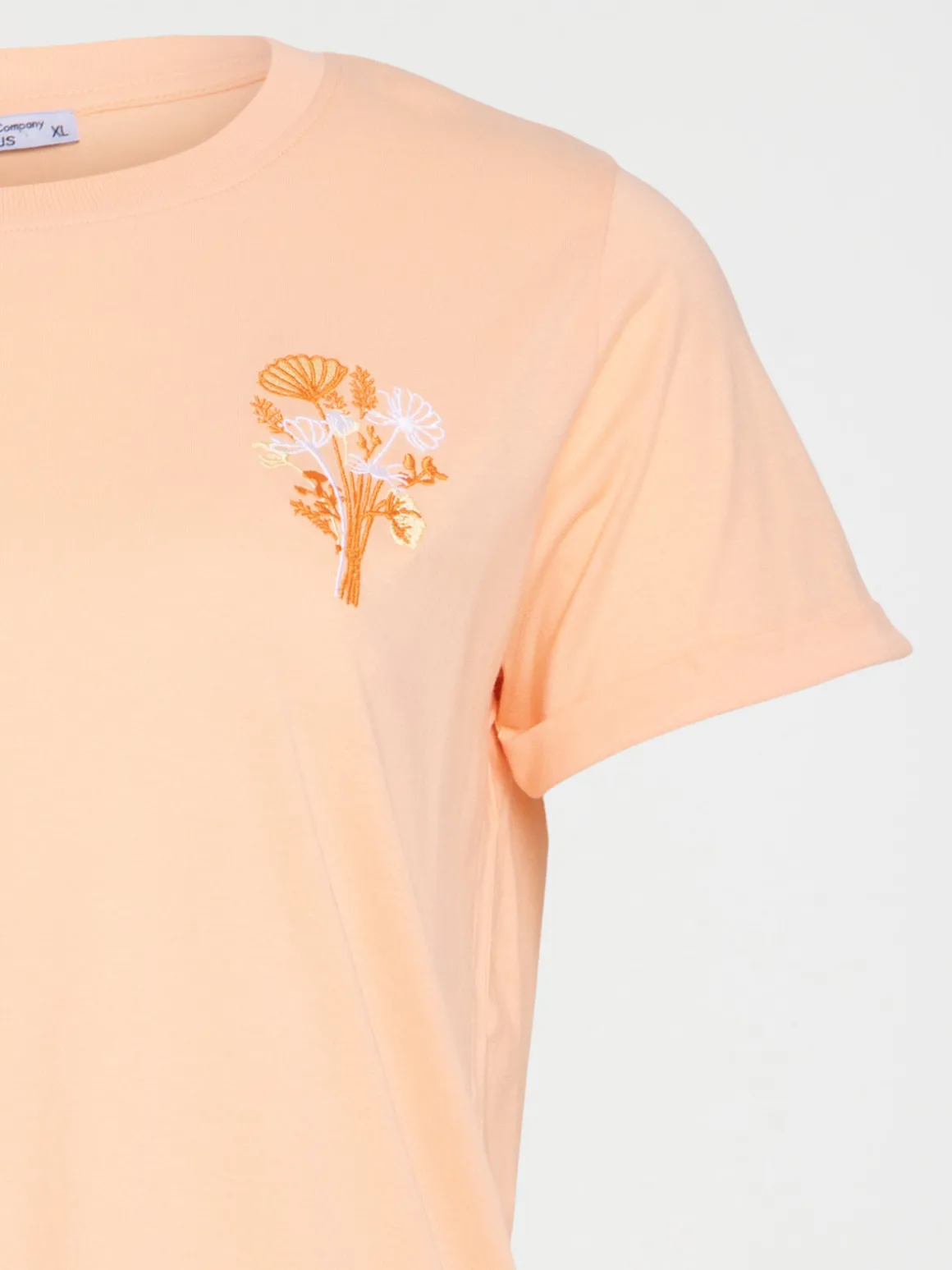 T-shirt fleur brodée femme grande taille