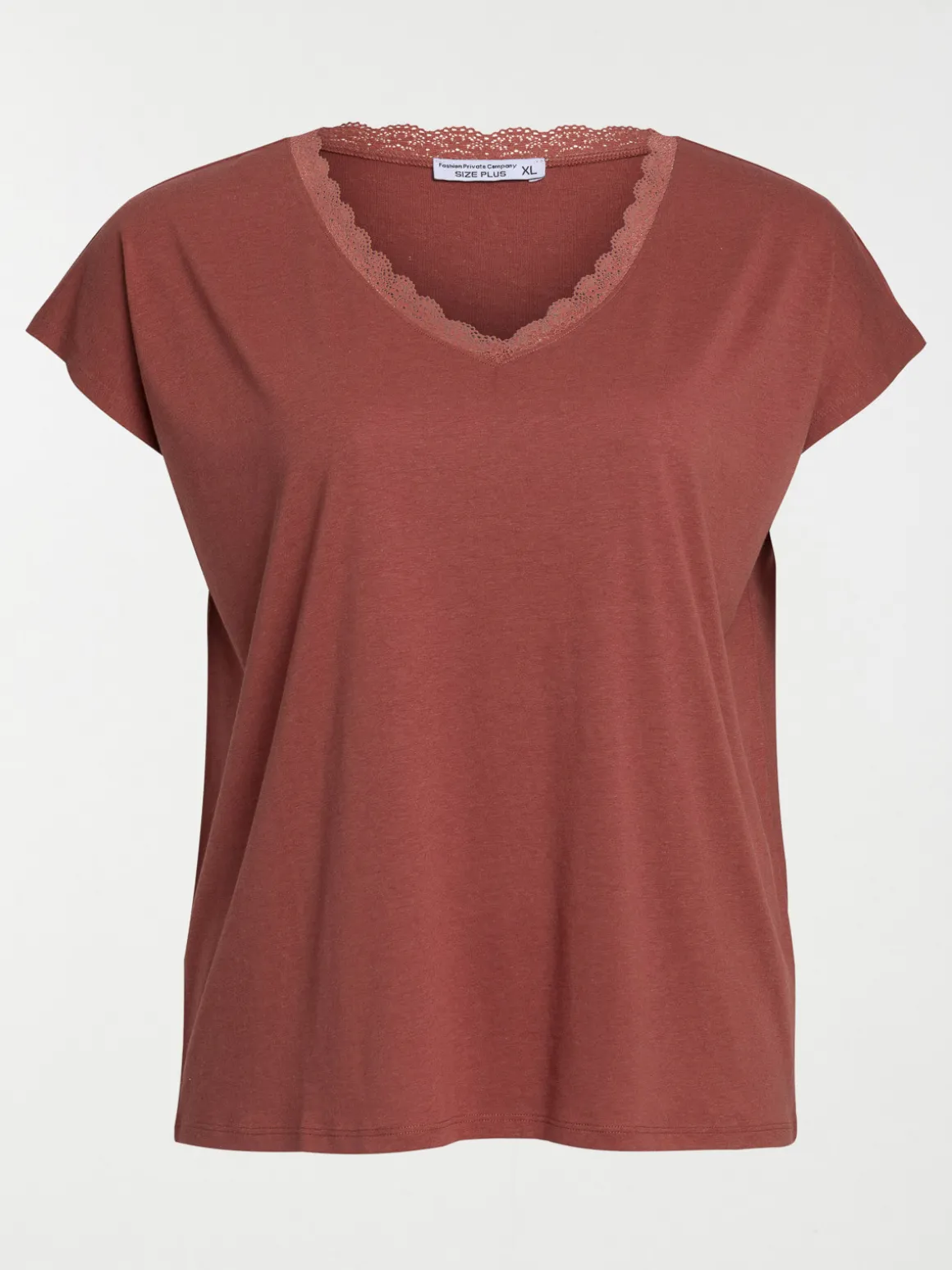 T-shirt grande taille dentelle femme