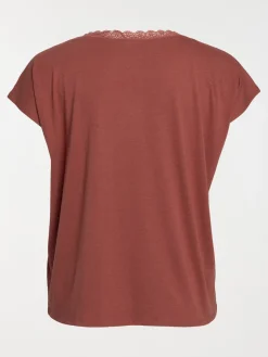 T-shirt grande taille dentelle femme