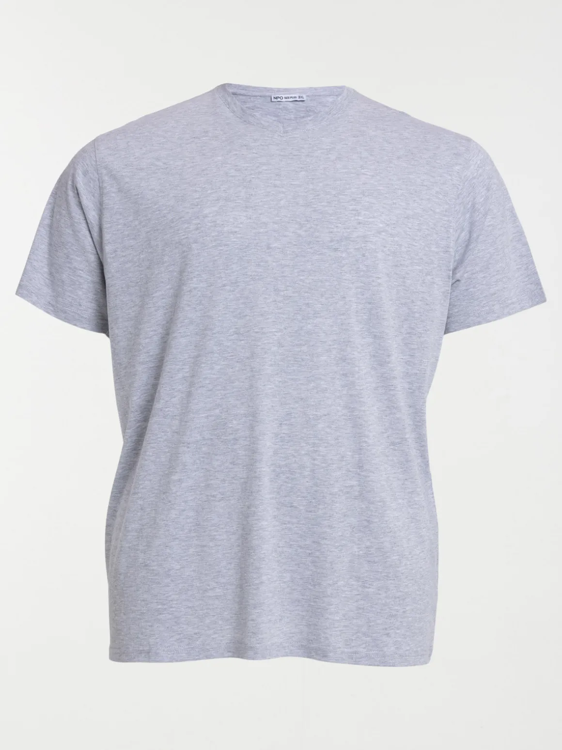 T-shirt gris chiné grande taille homme