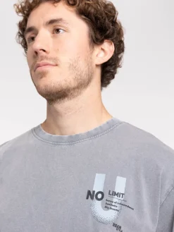 T-shirt gris imprimé no limits homme