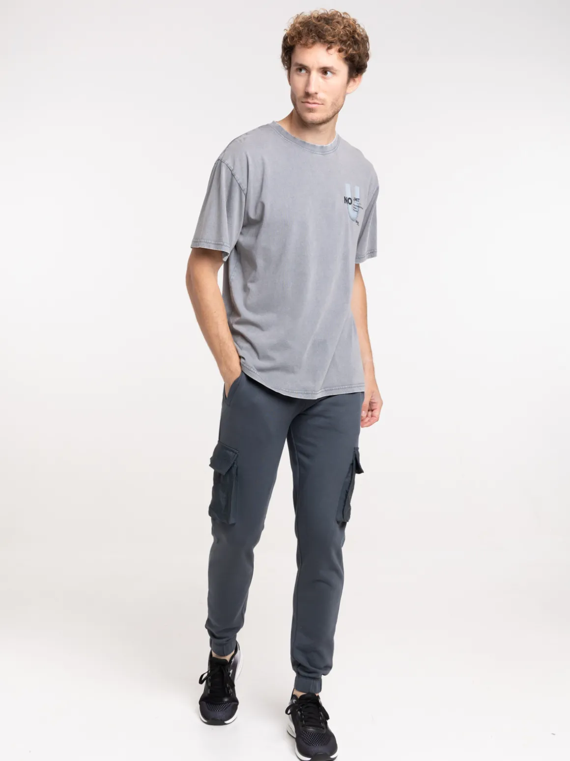 T-shirt gris imprimé no limits homme