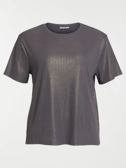 T-shirt gris orage grande taille femme