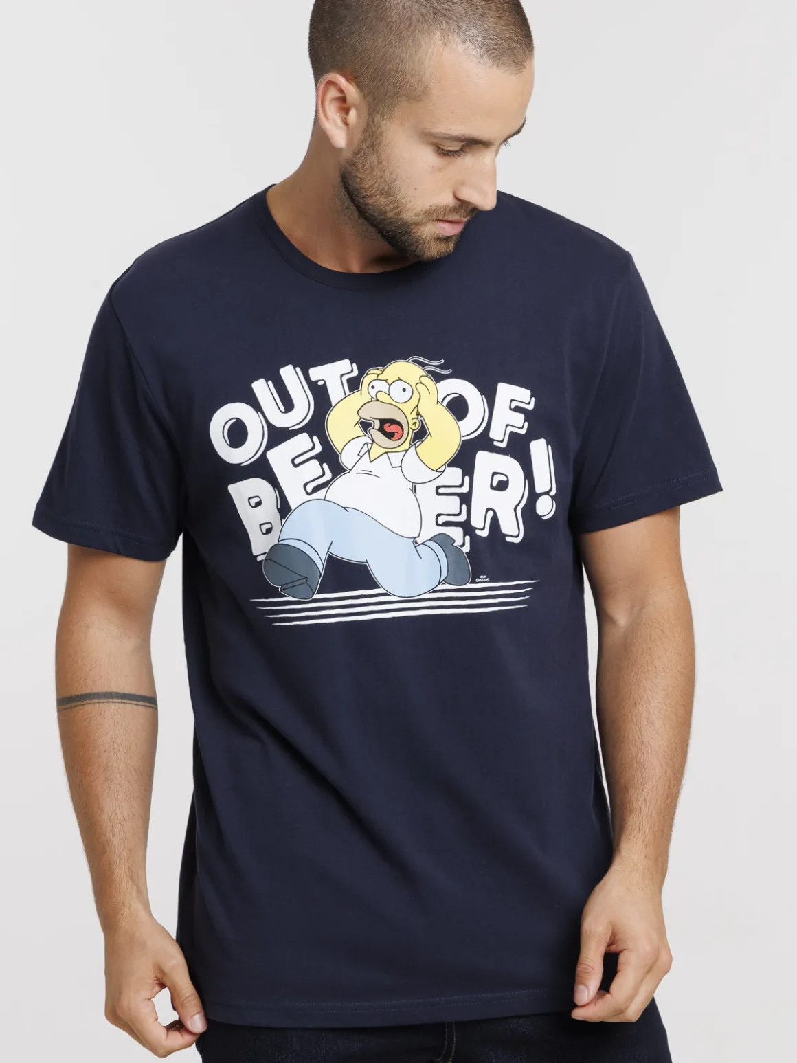 T-shirt Homer Simpson marine navy homme