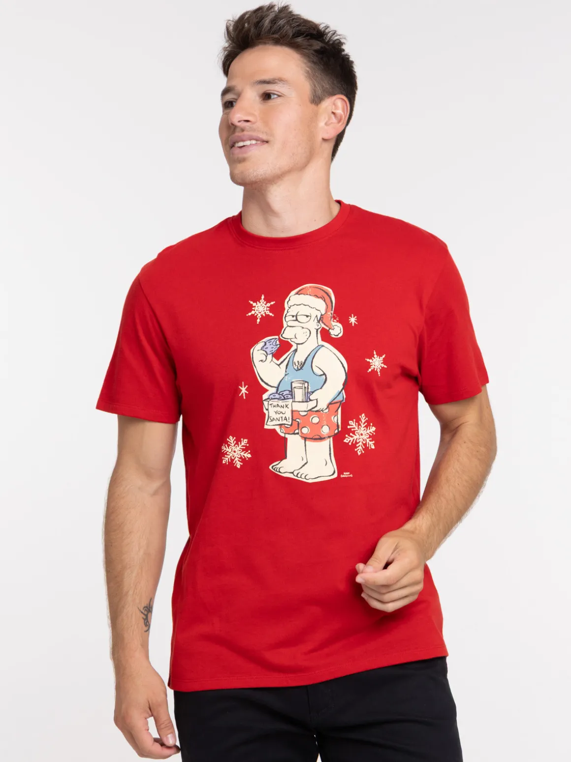 T-shirt Homer Simpson rouge homme