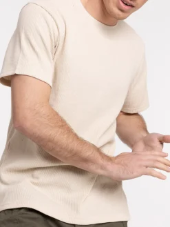 T-shirt homme col rond beige clair