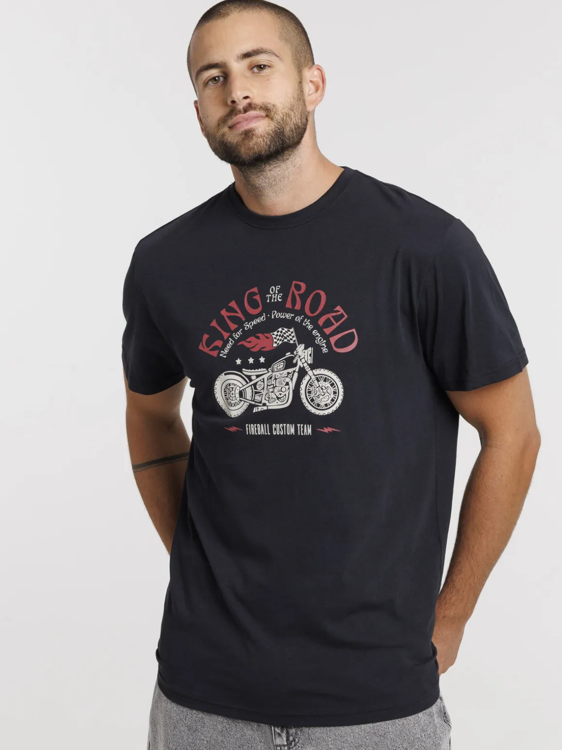 T-shirt homme col rond imprimé devant